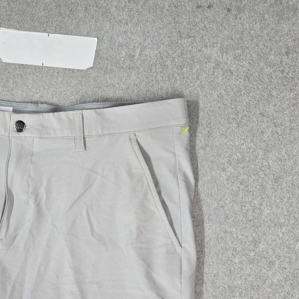 Adidas Men Pants 36X30 Light Gray Chino Golf Nylon Straight Pockets 27